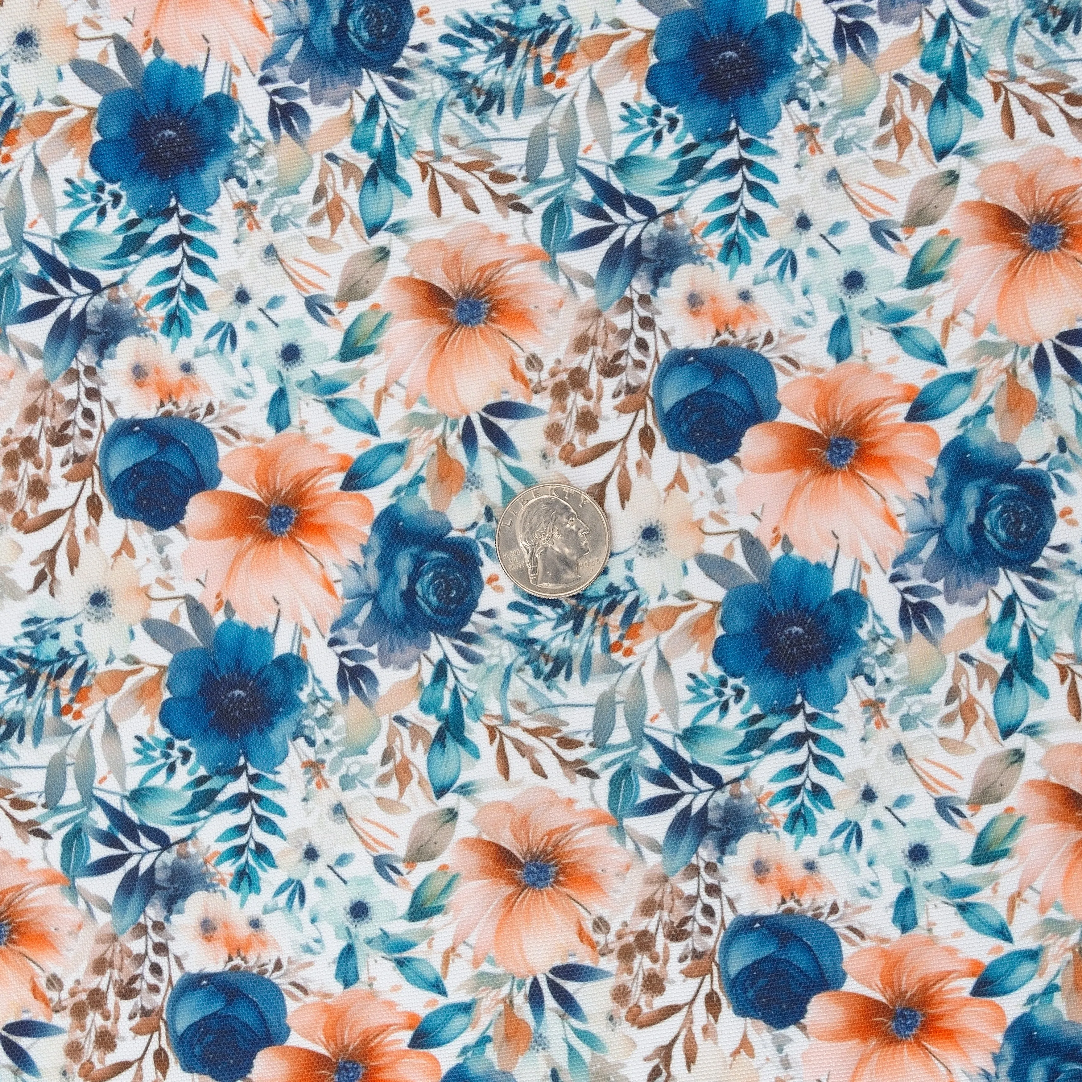Amber Bloom Water-Resistant Canvas 18" x 58" Roll