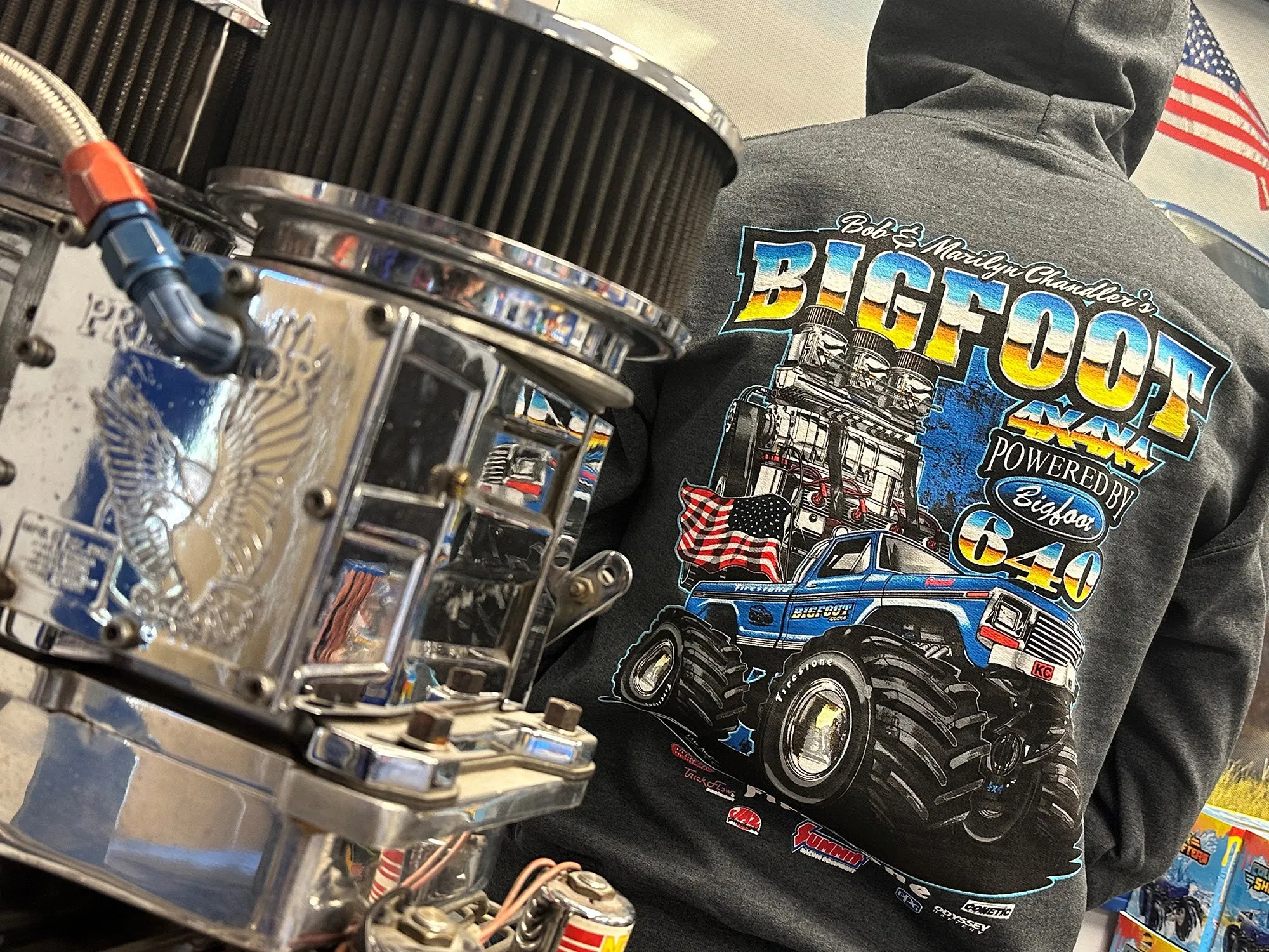 BIGFOOT 1 With Engine Adult Hoodie