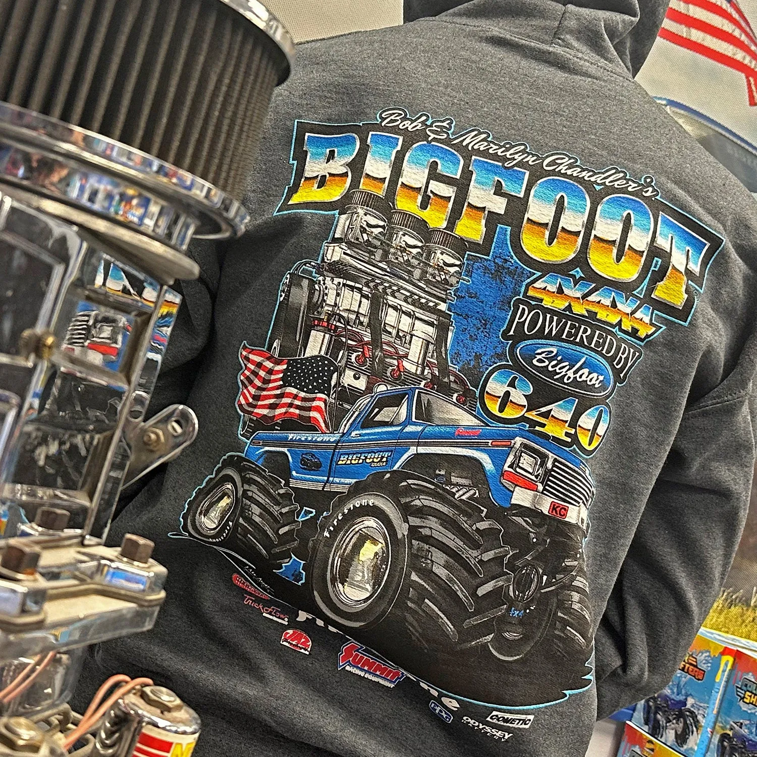 BIGFOOT 1 With Engine Adult Hoodie