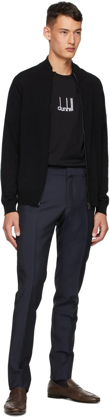 Dunhill Navy Tropical Wool Travel Trousers