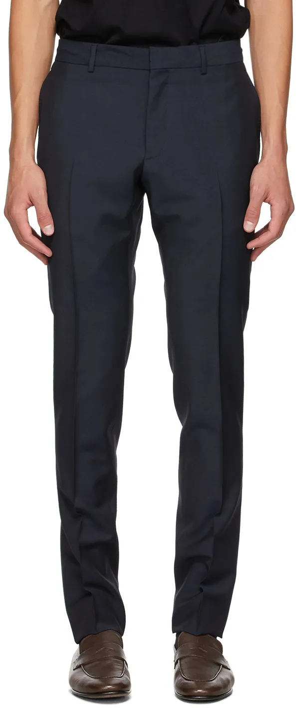 Dunhill Navy Tropical Wool Travel Trousers