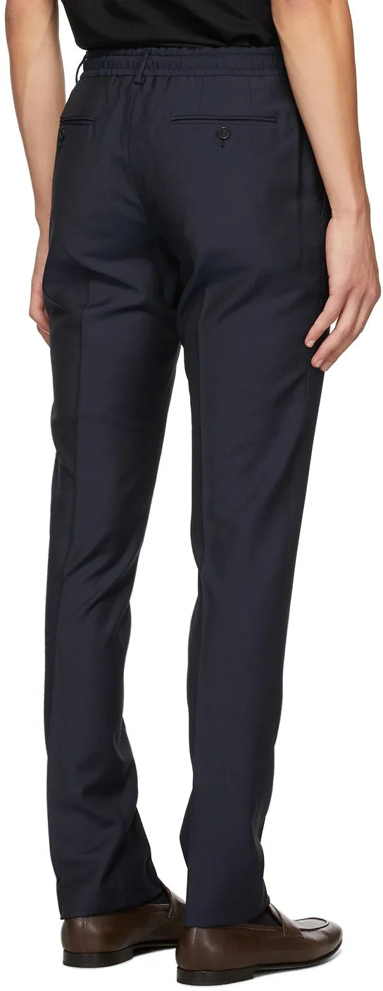 Dunhill Navy Tropical Wool Travel Trousers