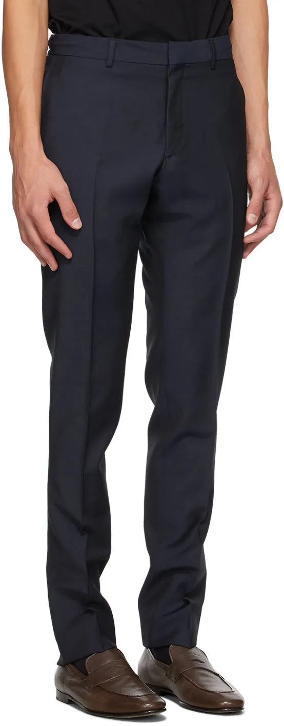 Dunhill Navy Tropical Wool Travel Trousers