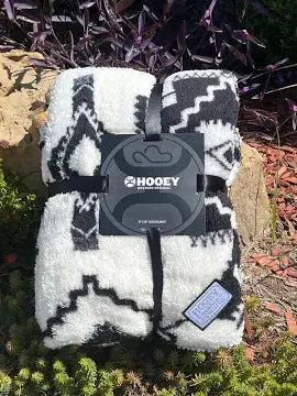 Hooey Fleece Blanket White /Black Aztec