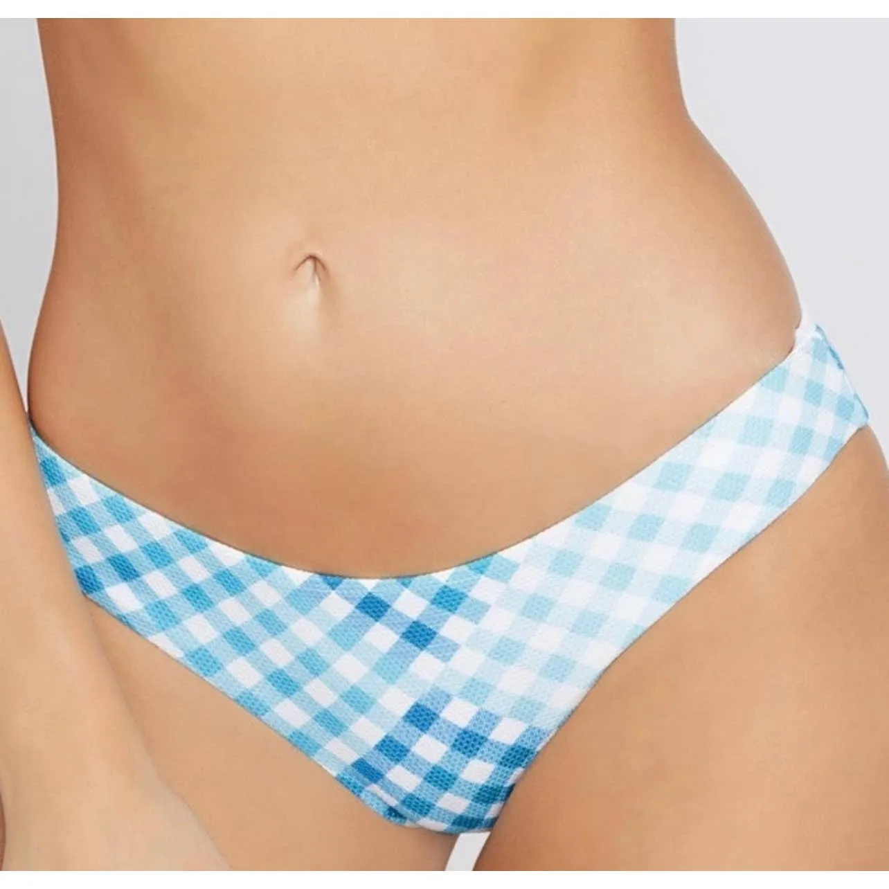 L*SPACE Revolve Brittany Bikini Top and Sandy Bottom Picnic Plaid Pique XL L