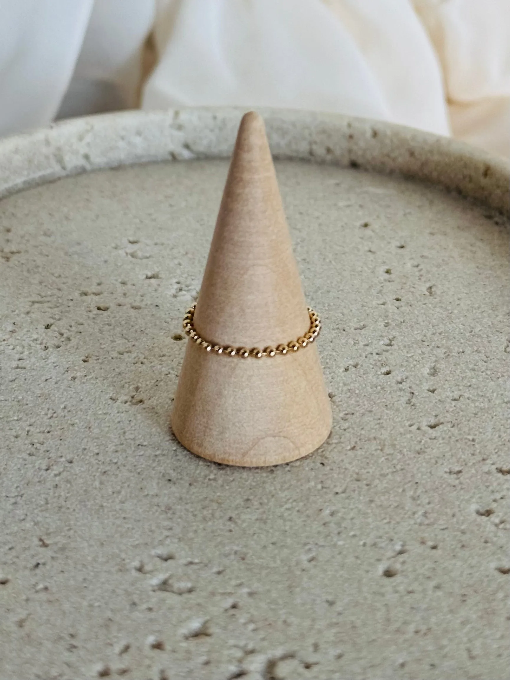 Mini Beaded Chain Ring 14 Gold Filled