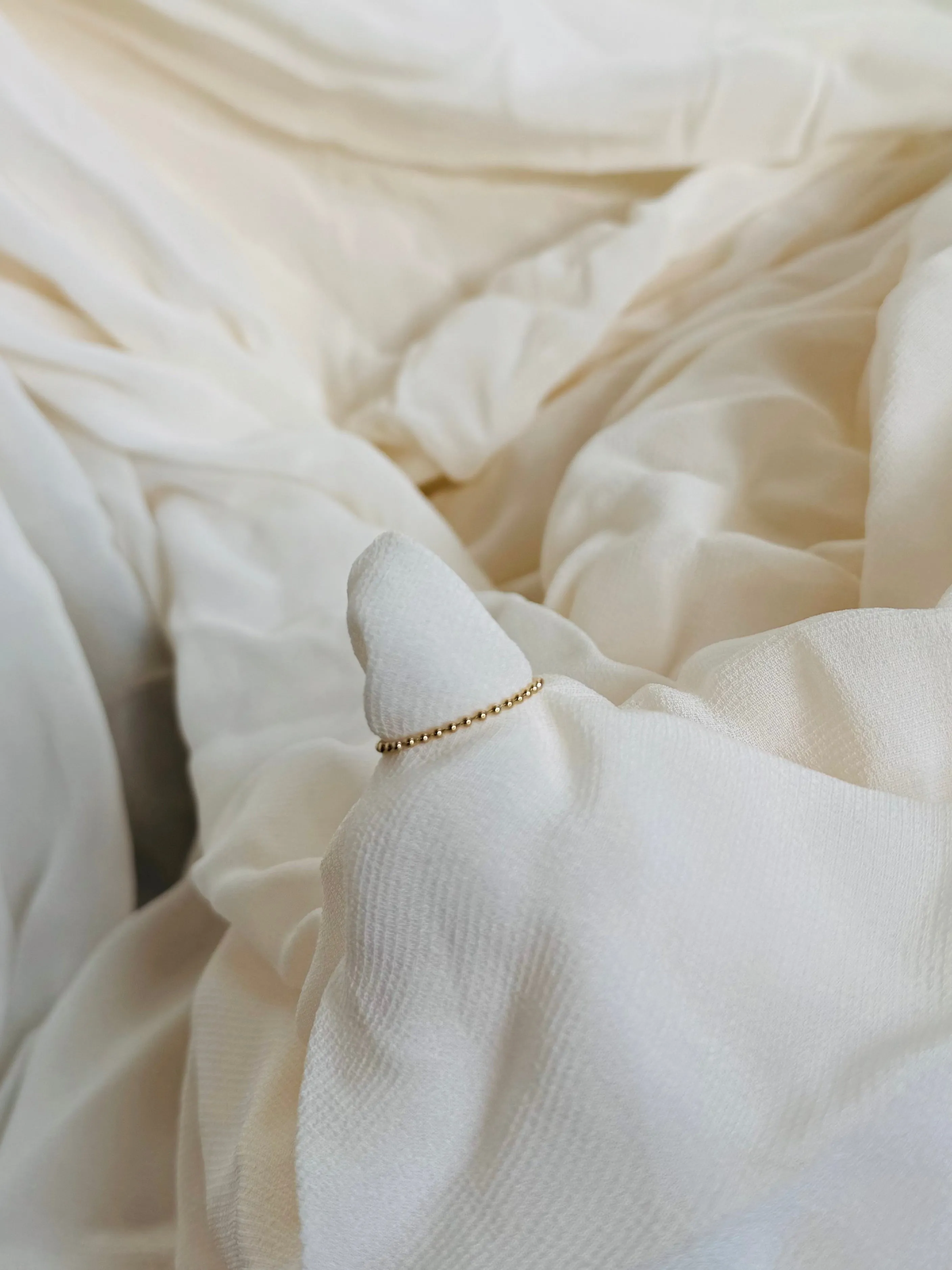Mini Beaded Chain Ring 14 Gold Filled