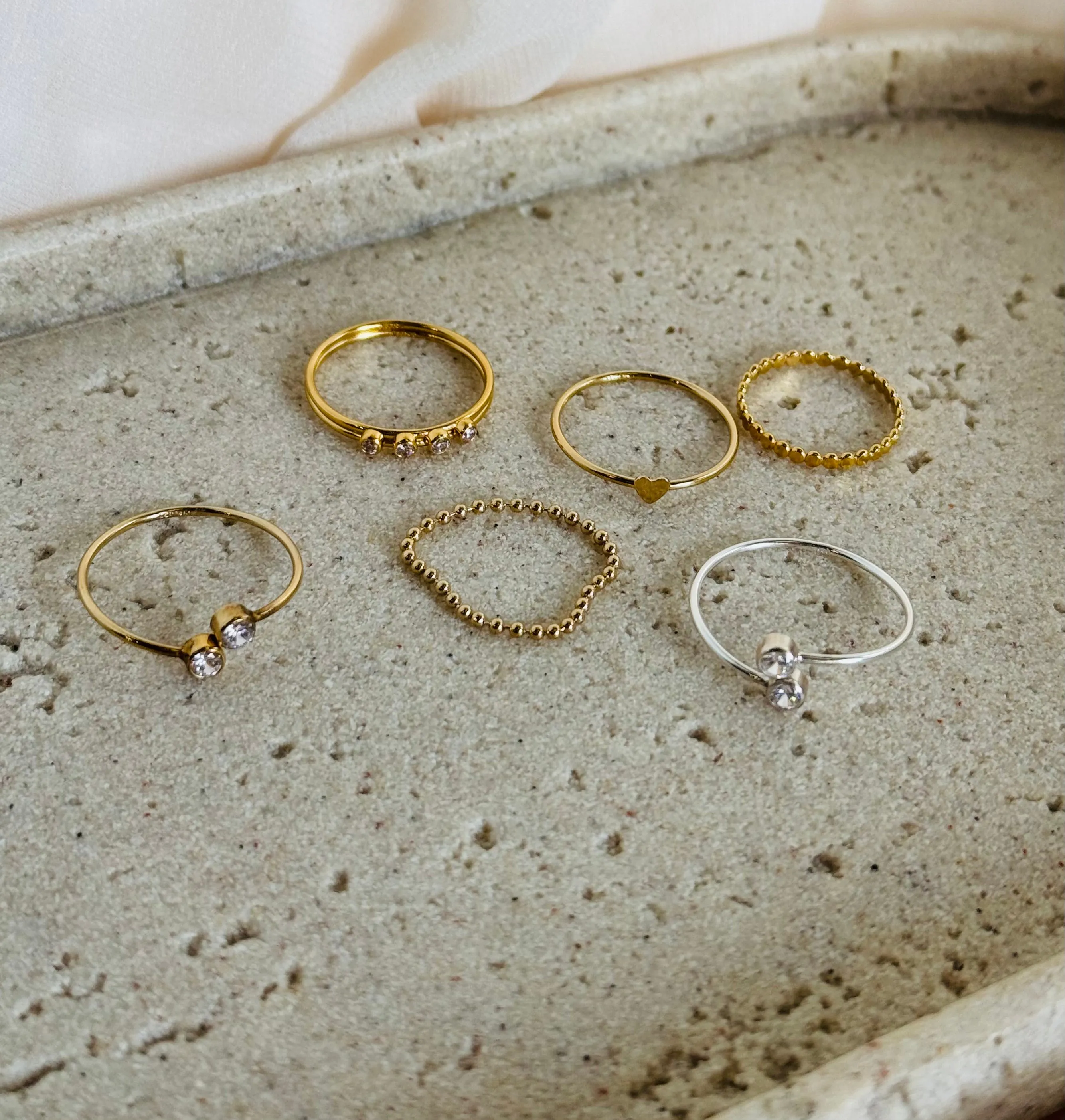 Mini Beaded Chain Ring 14 Gold Filled