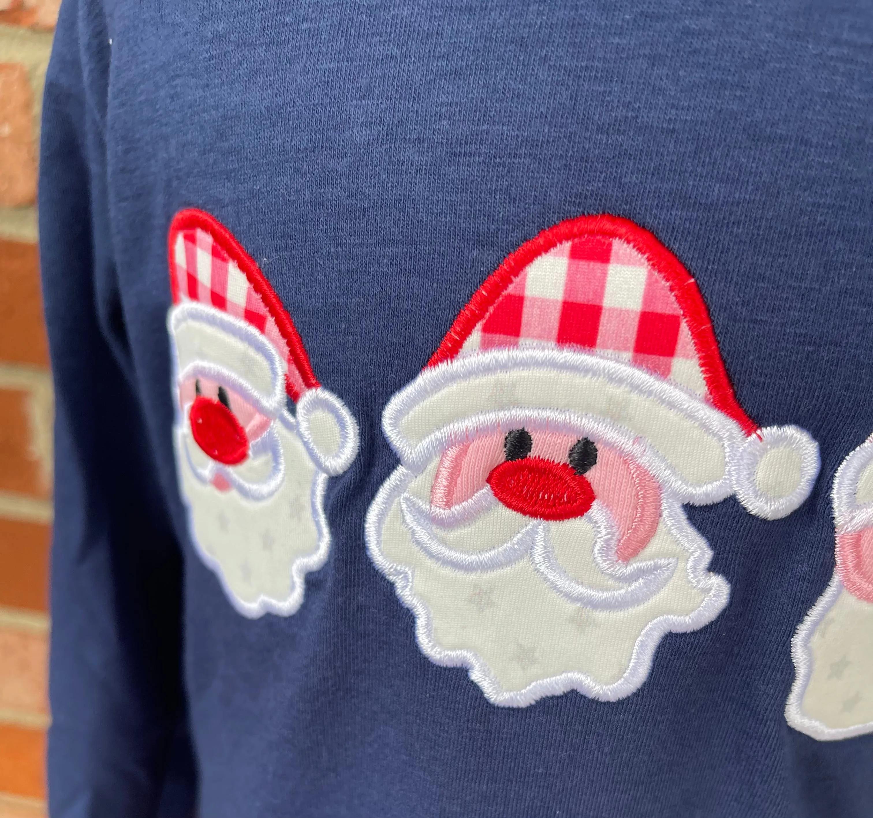 Navy Santa Plaid Pant Set