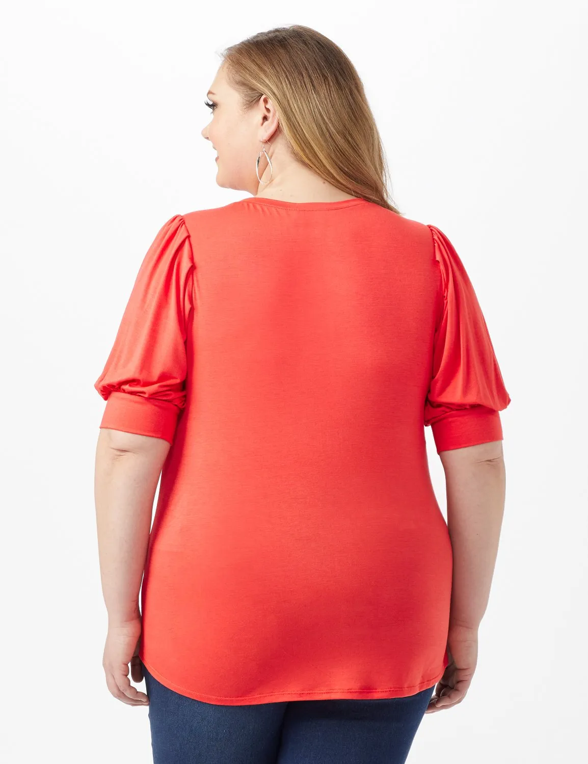 Scoop Puff Sleeve Knit Top