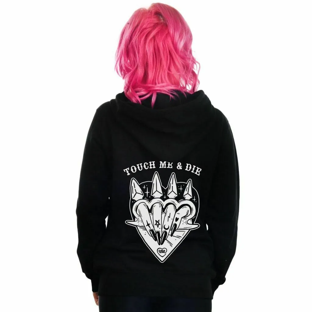 Touch Me & Die Brass Knuckles Zipped Hoodie