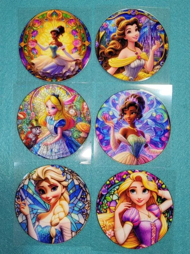 UVDTF 6 Piece Princess Bundle 3x3 inch Wrap Decals