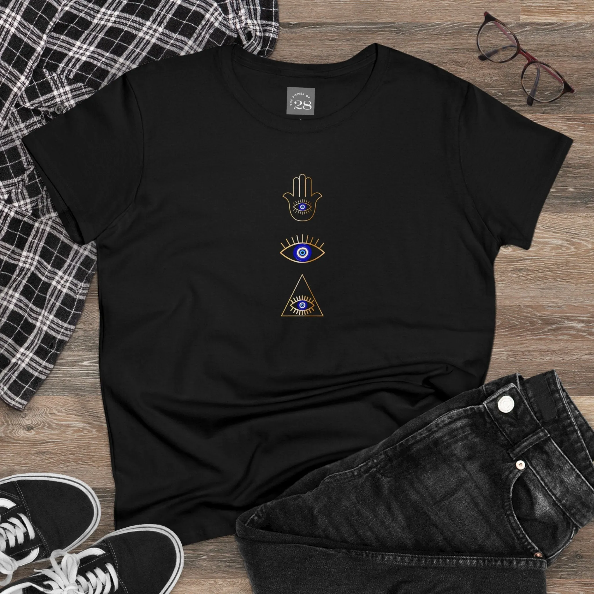 Women's Blue Eye Collage Semi-Fitted Tee